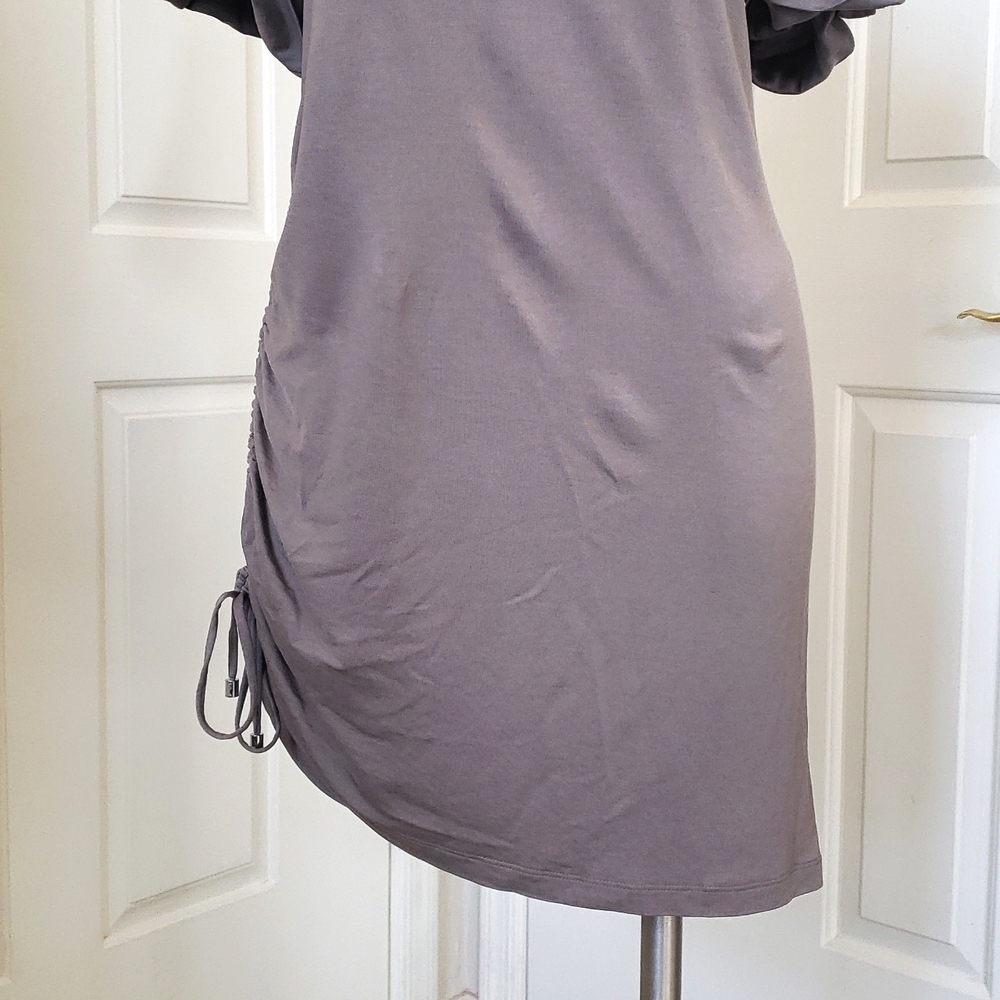 Banana Republic Silk Knit T‑Shirt Dress Taupe Gray Neutral Minimalist • MEDIUM - Picture 8 of 10